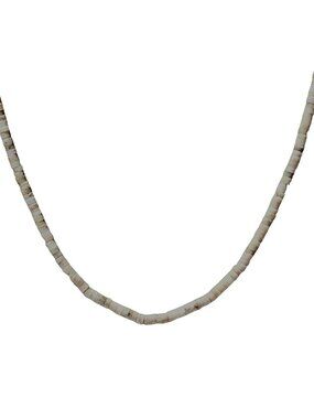 Vintage Heishi Shell Bead Necklace Natural Beige Beach Core Surfer Boho Jewelry